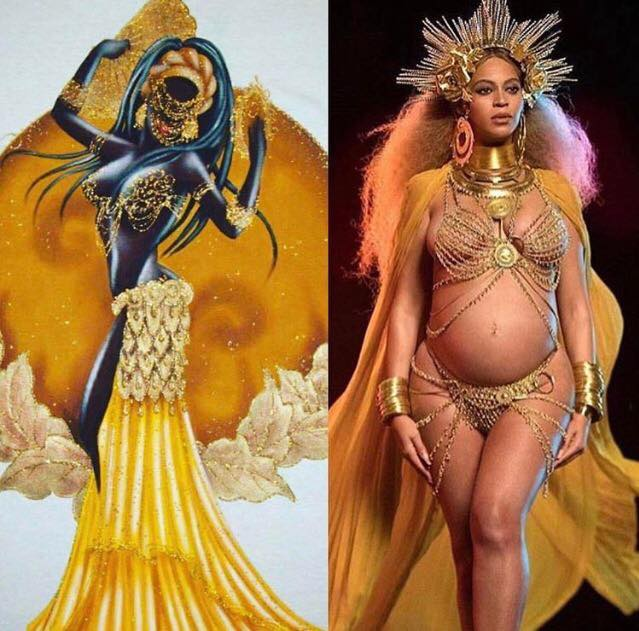 Influence on Beyonce, Comparison of Outfits between Oshun and Beyoncé
