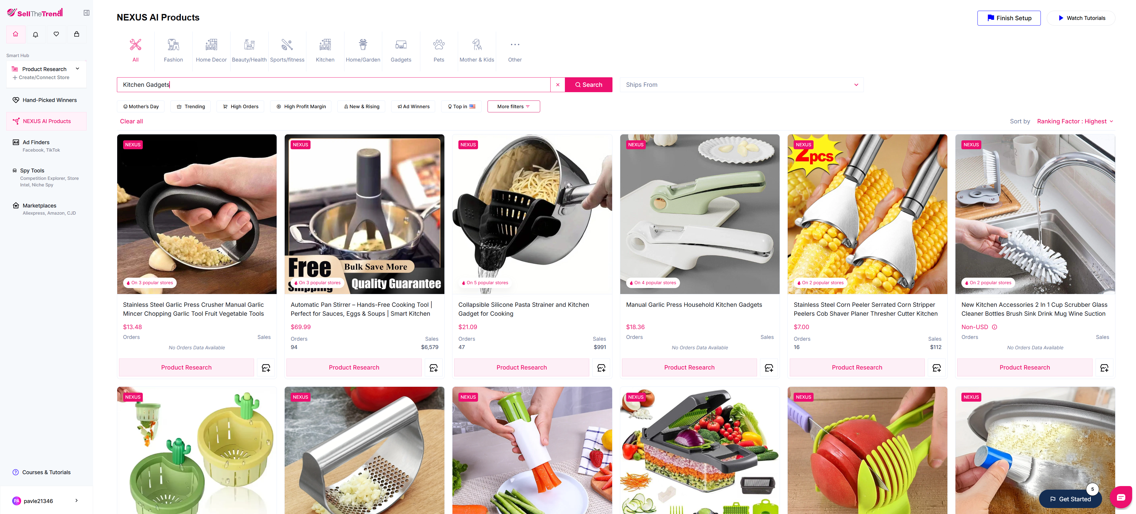 find dropshipping suppliers who sell kitchen gadgets using sell the trend
