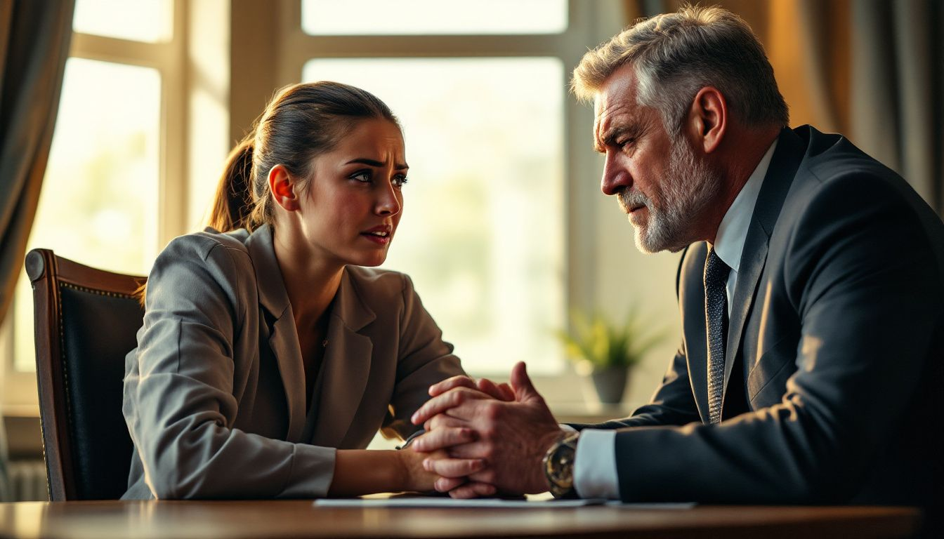 An image depicting an experienced truck accident lawyer consulting with a client.