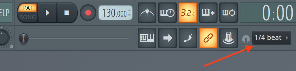 Choose how FL Studio should quantize your MIDI notes - or how the snap is in the playlist.