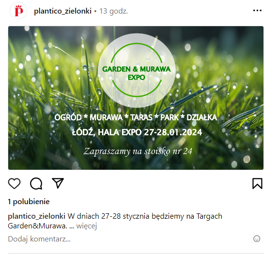 Przykład reklamy na instagramie