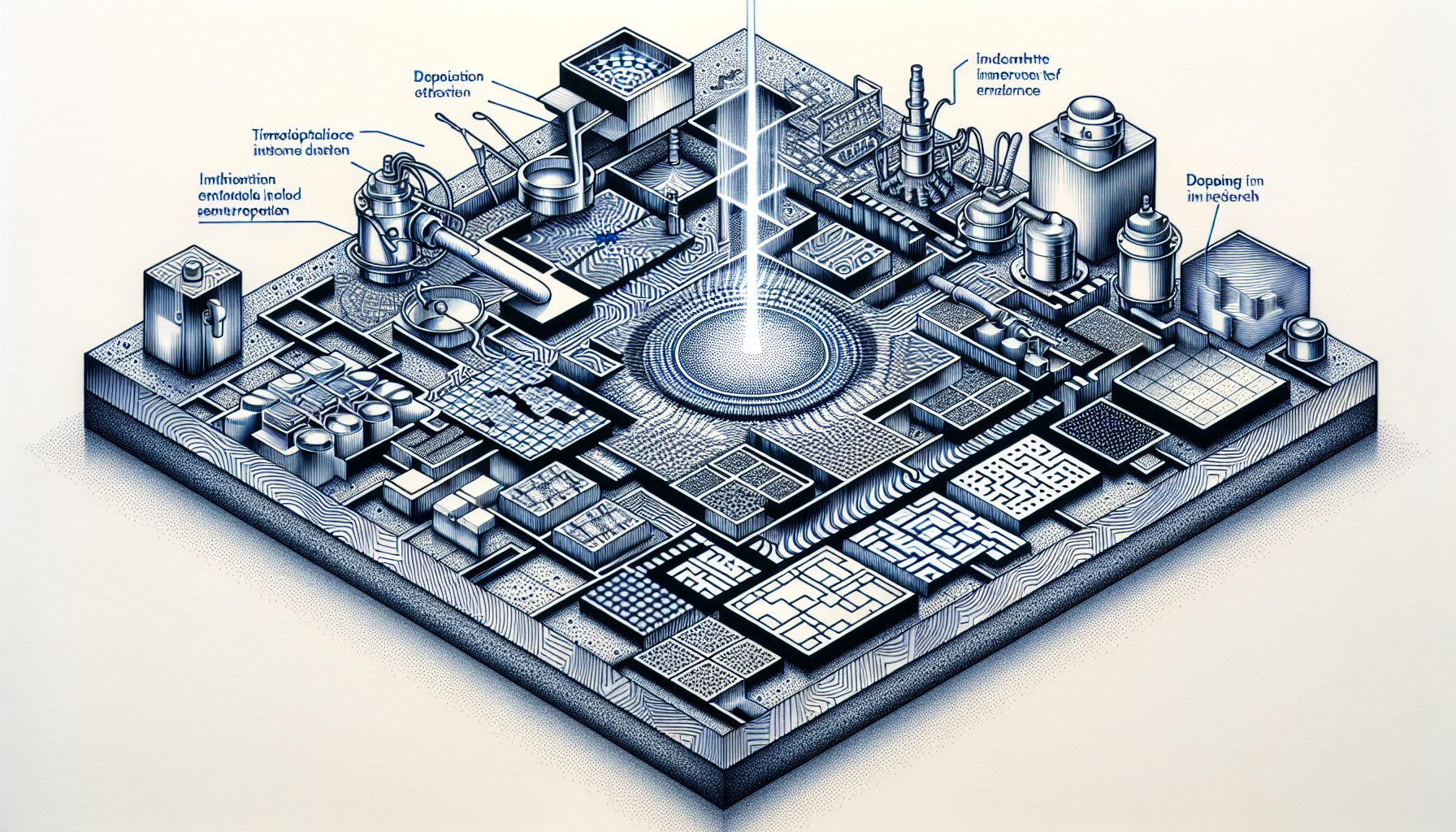 Illustration of semiconductor fabrication processes