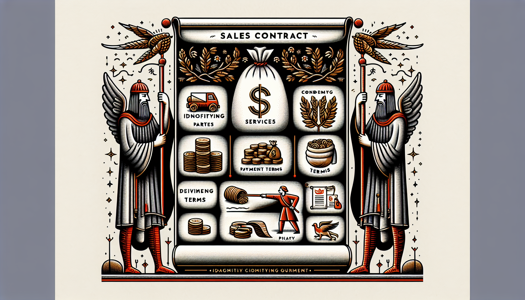 Illustration of key components in a sales contract