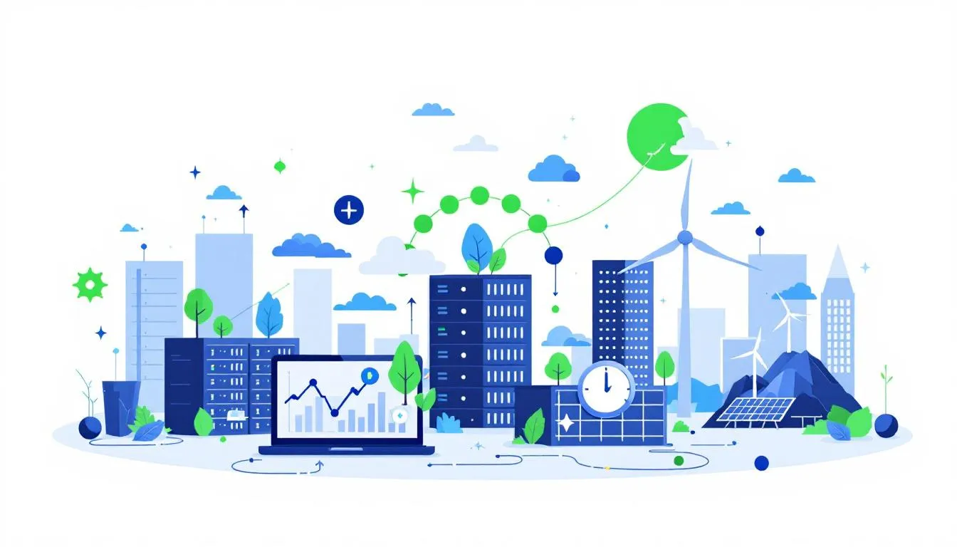 Visual representation of sustainability practices in data centers.