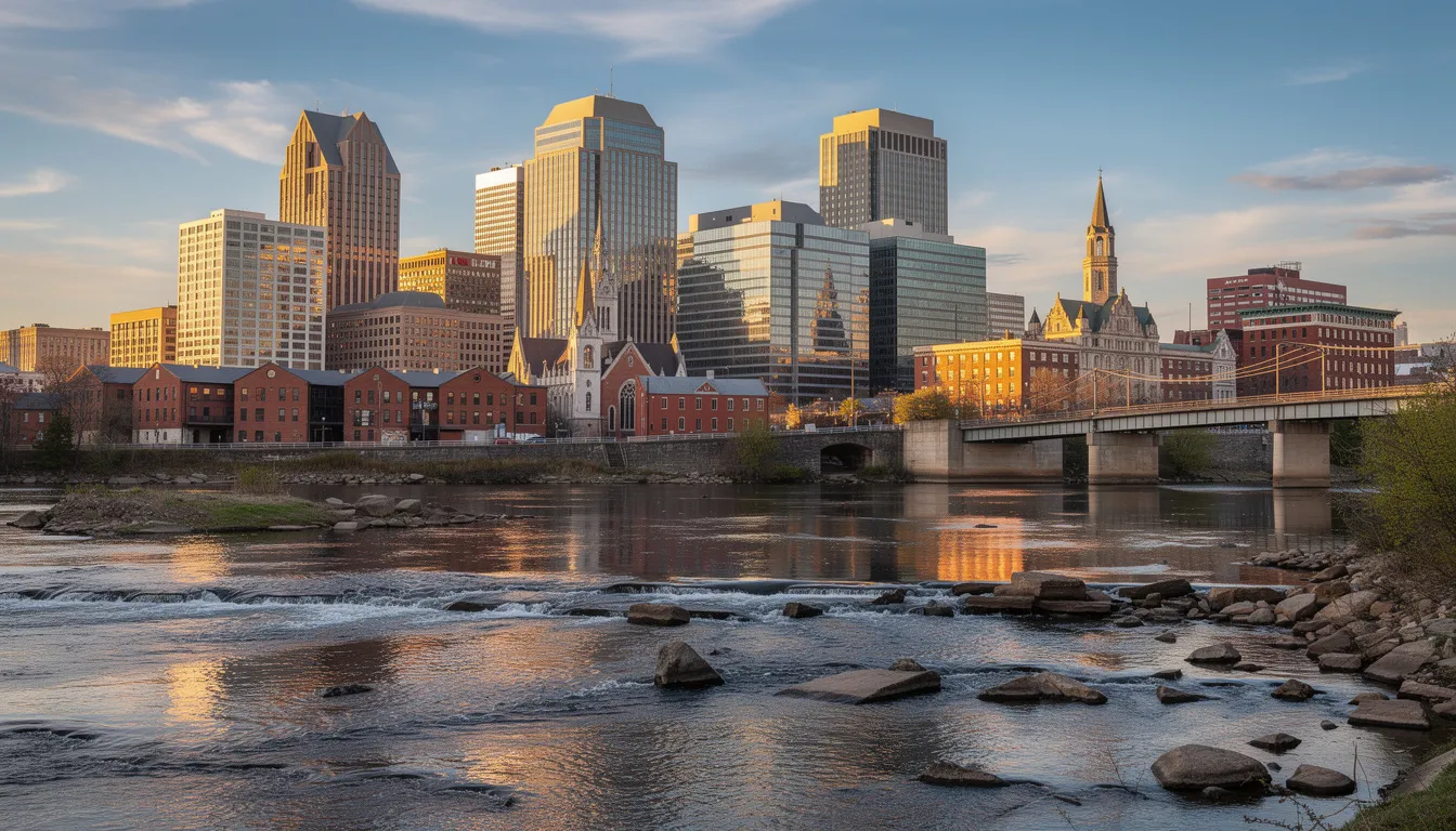 The image depicts the downtown skyline of Richmond, Virginia, showcasing a blend of historic buildings against the backdrop of the James River. This vibrant urban landscape is a reminder of the importance of legal representation in personal injury cases, especially for those affected by accidents or injuries in the area.