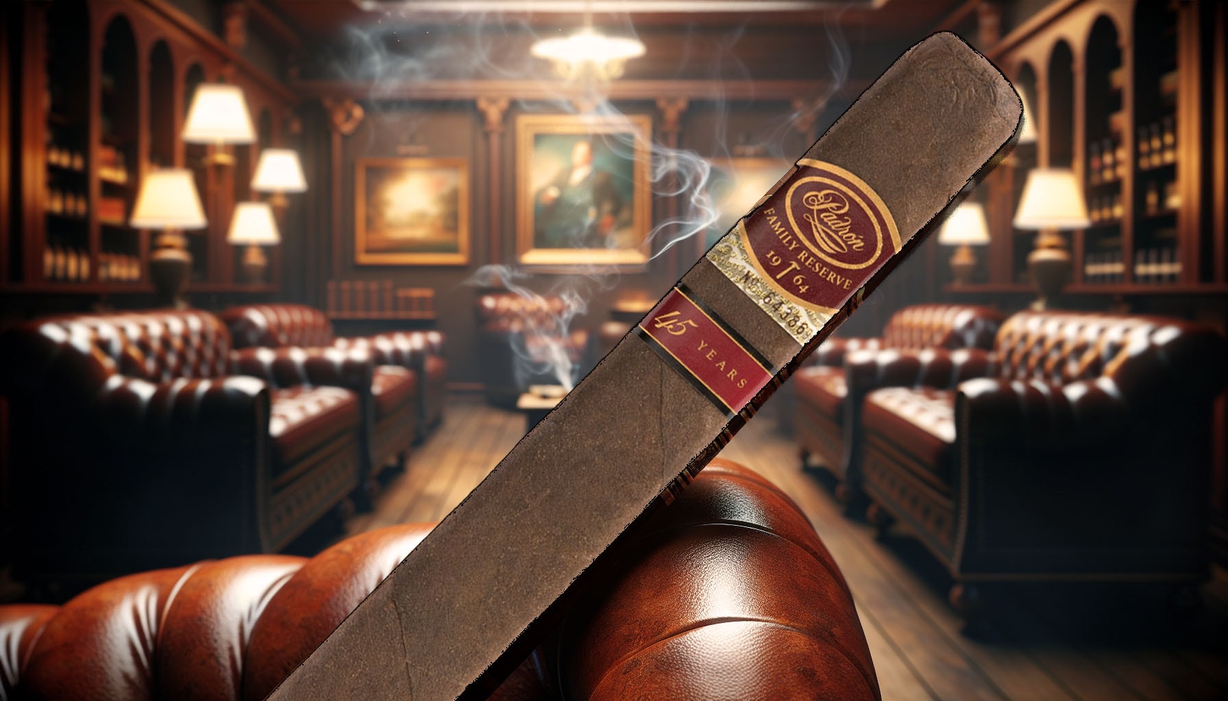 An illustrated representation of the Padron Family Reserve 45 Years Maduro cigar, emphasizing its rich flavor.