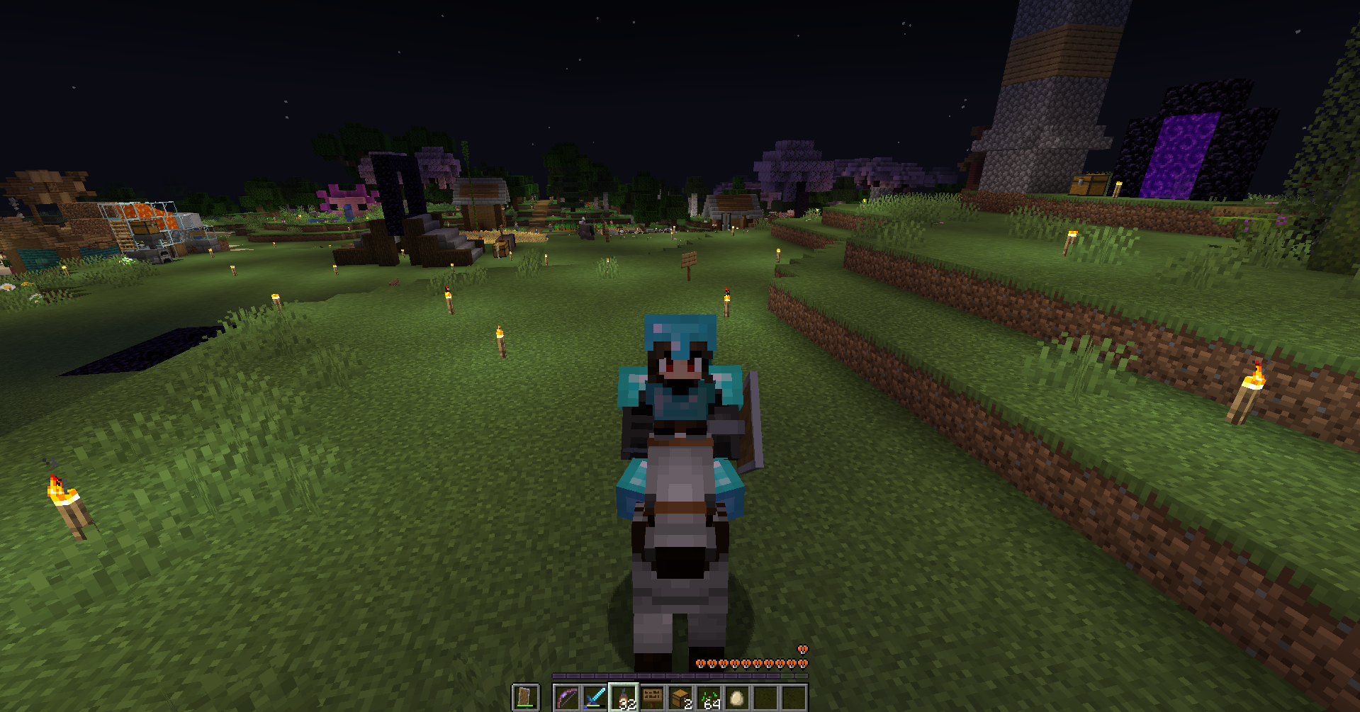 Riding a horse