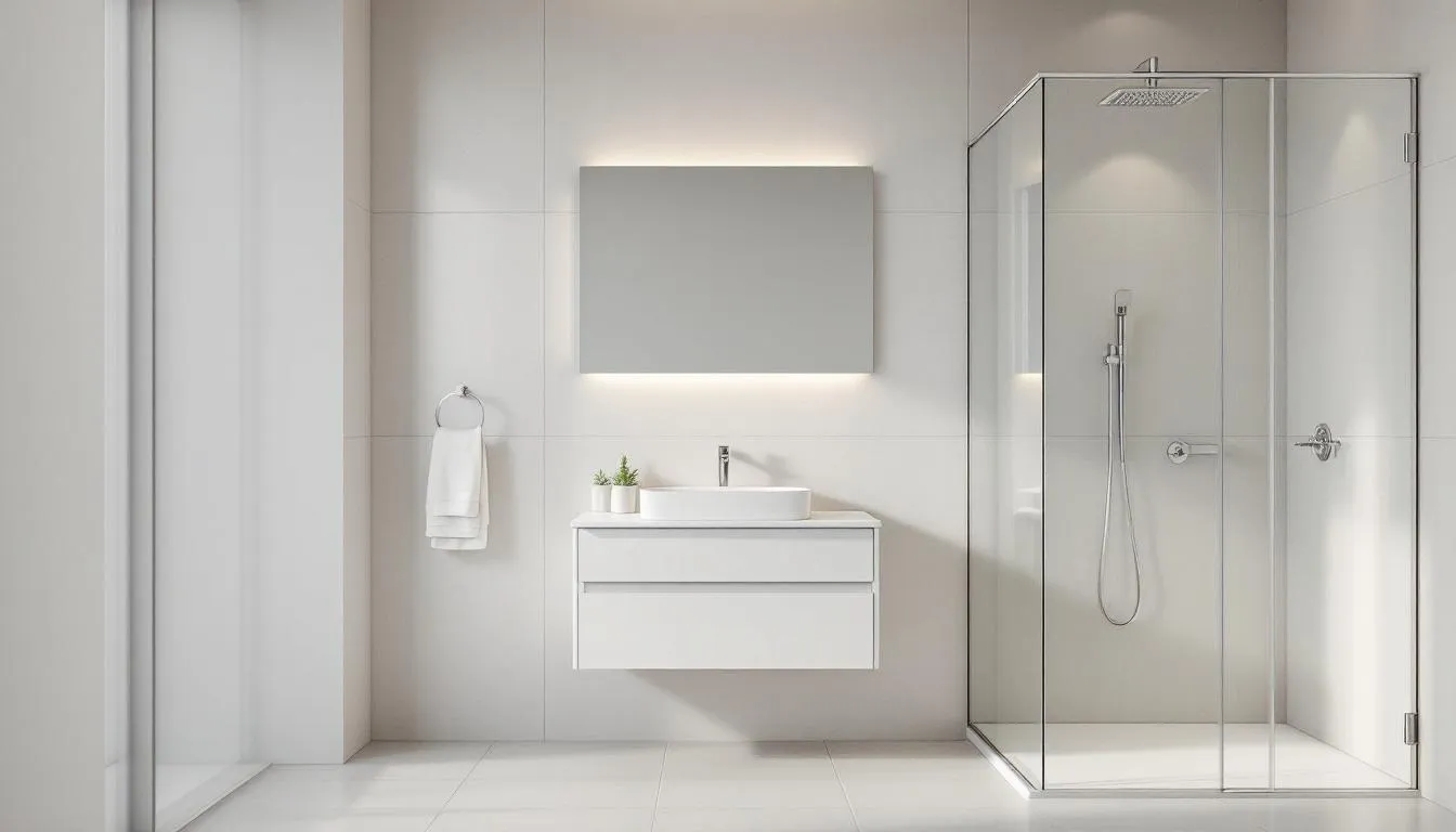 A well-designed bathroom layout showcasing efficient use of space.
