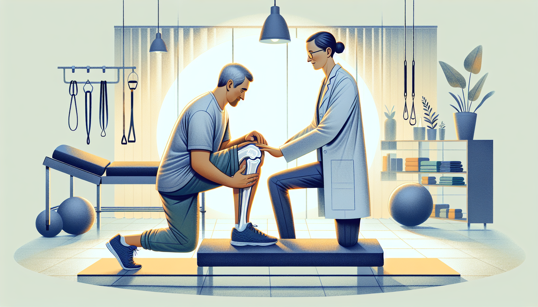 Illustration of tailored knee cartilage repair exercises