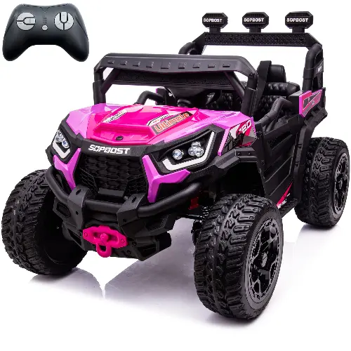 sopbost 24V Ride On Car for Kids Ride On Toys with Remote Control 4x4 EVA Tires Wheels, 5Mph High Speed