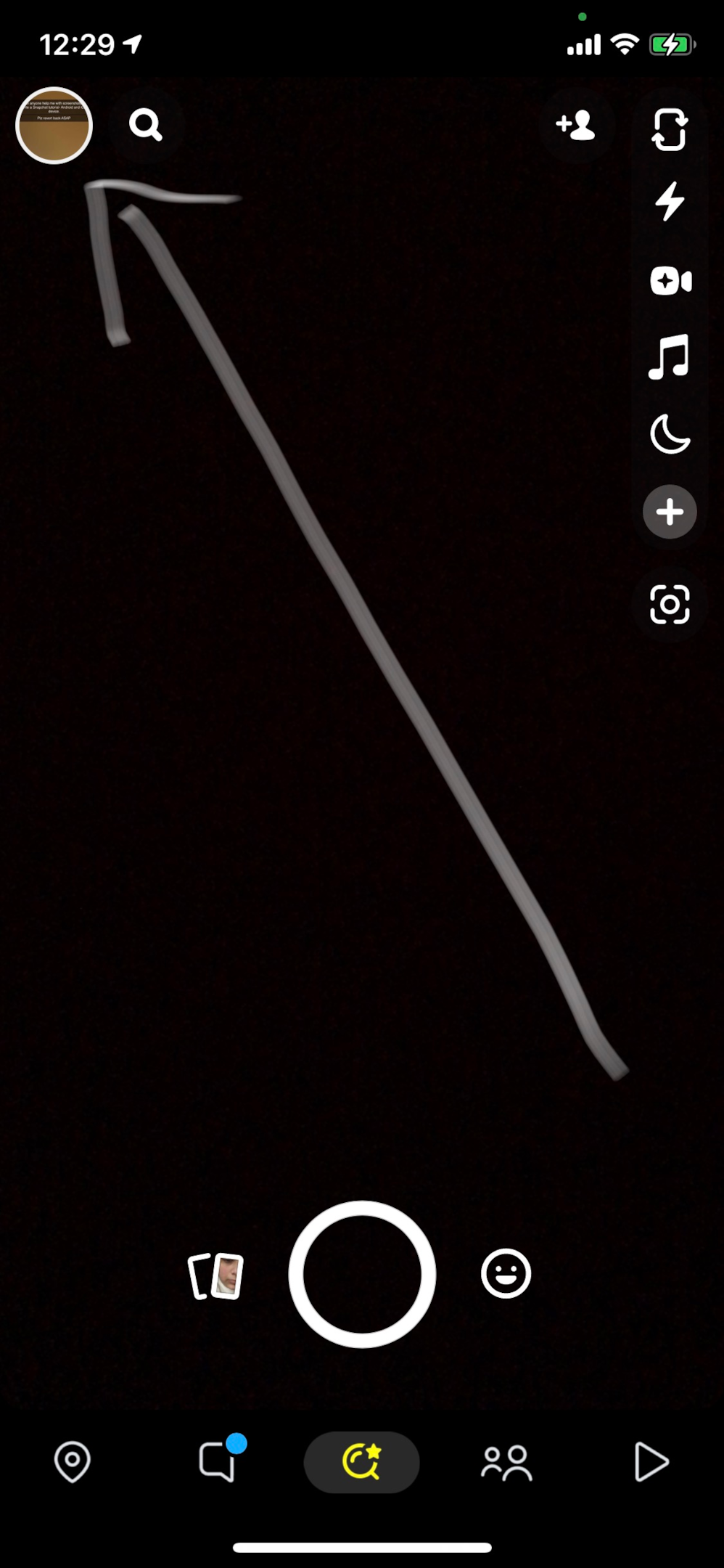 Screenshot of Snapchat launch