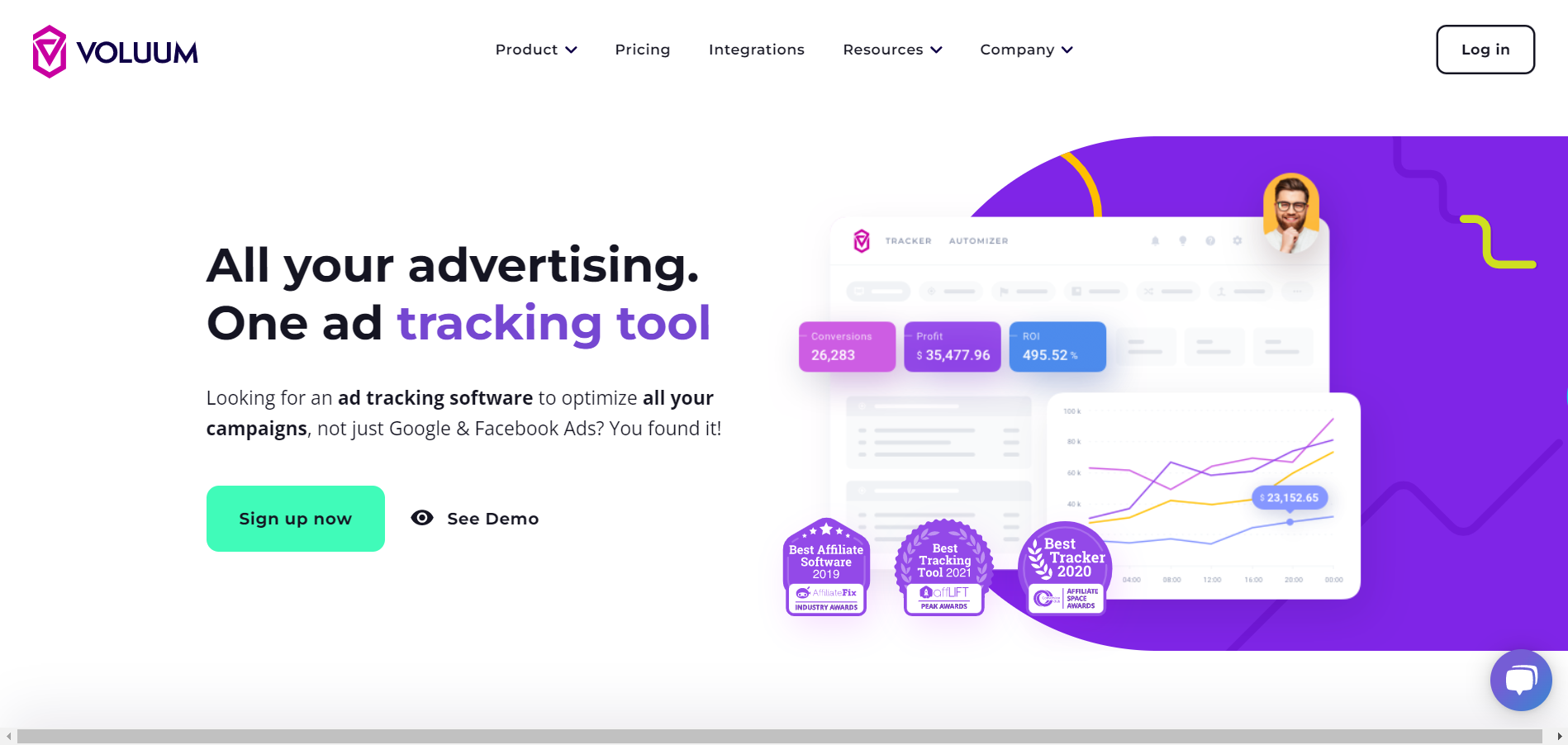 Voluum main page