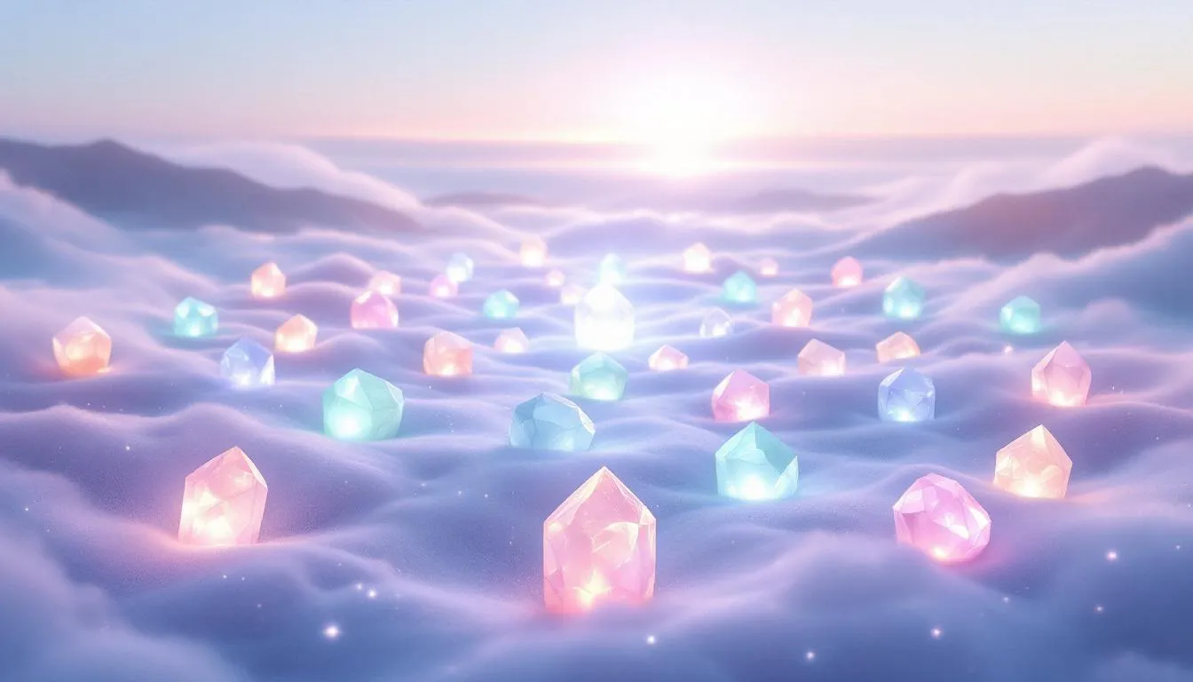A beautiful crystal grid designed for enhancing trust and self-trust.