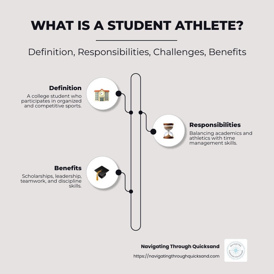 Quick overview of being a student athlete - what is a student athlete infographic infographic-line-3-steps-neat_beige