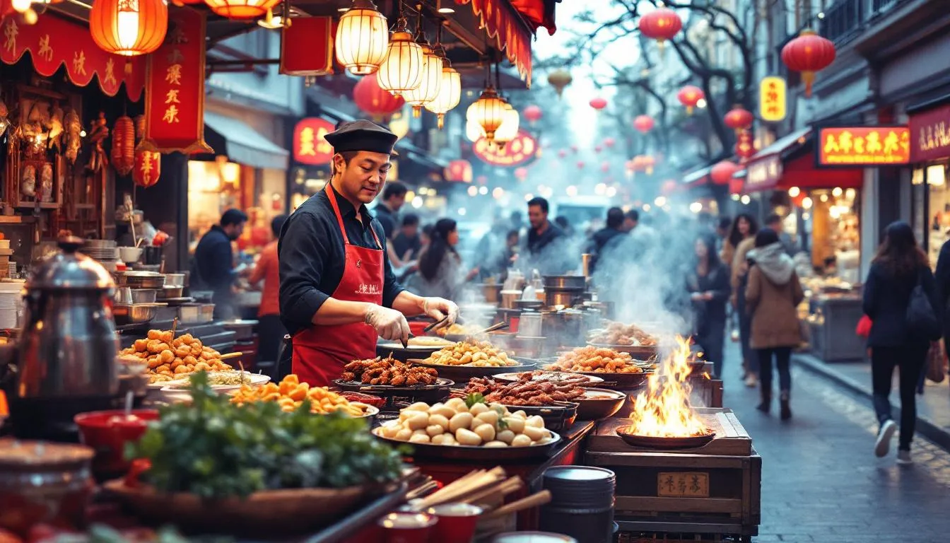 Traditionelle chinesische Spezialitäten, die in Düsseldorf angeboten werden.