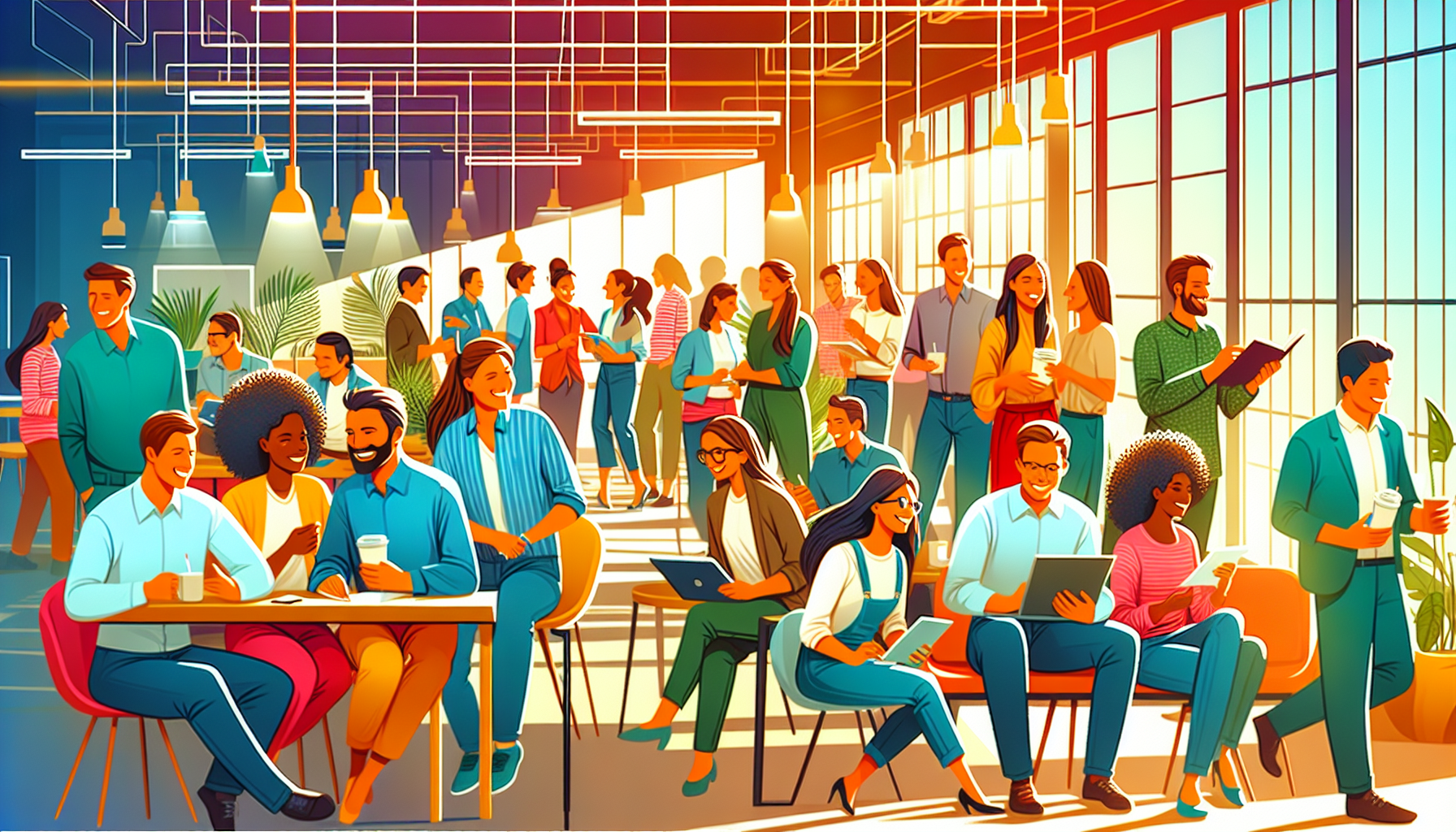 Illustration showcasing company culture and values