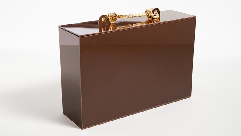 Chocolate brown product box with UV glossy finish