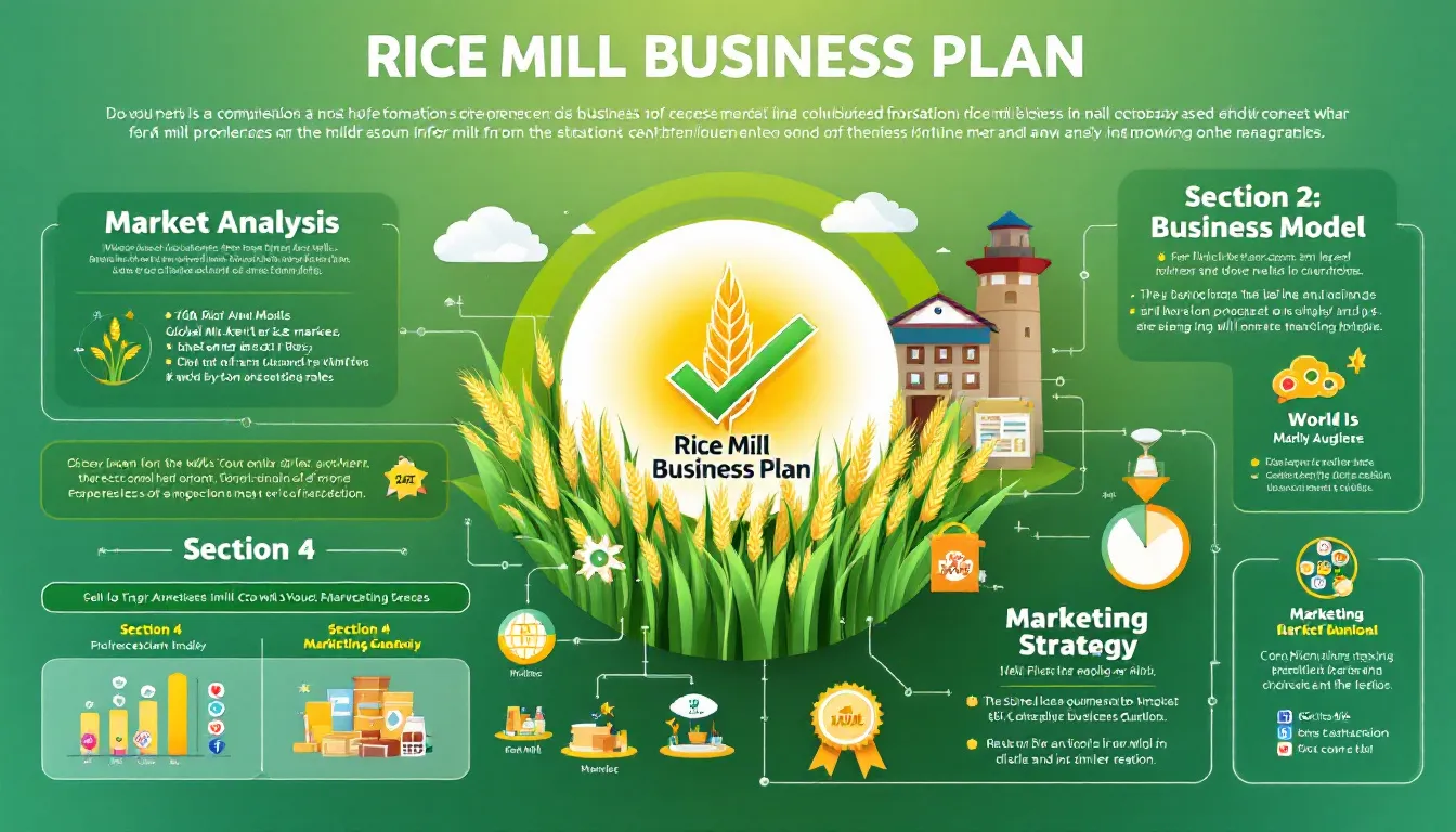 Developing a comprehensive rice mill business plan.