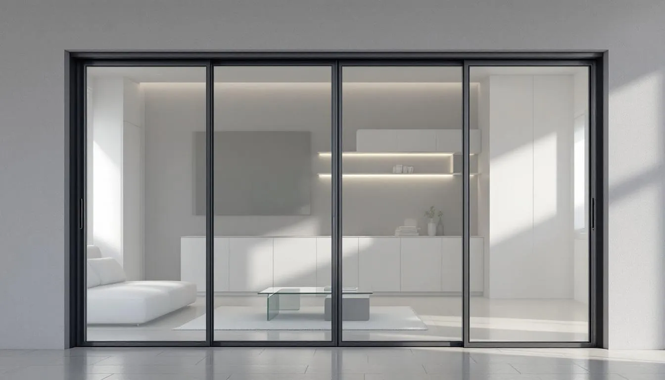 An interior space featuring bi fold doors that enhance room functionality.