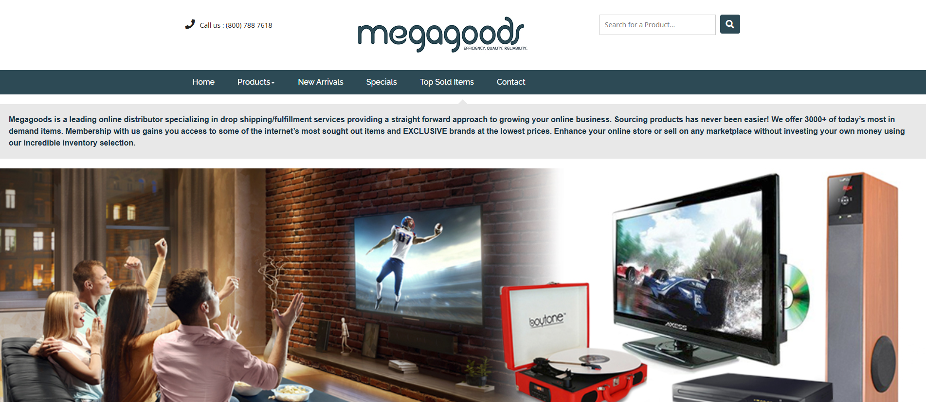 megagoods landing page screenshot