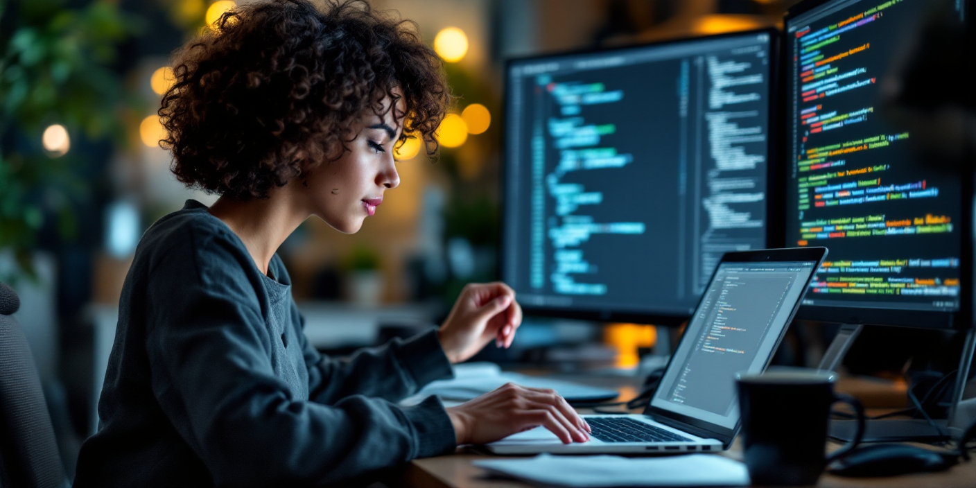 A remote developer looking at code.