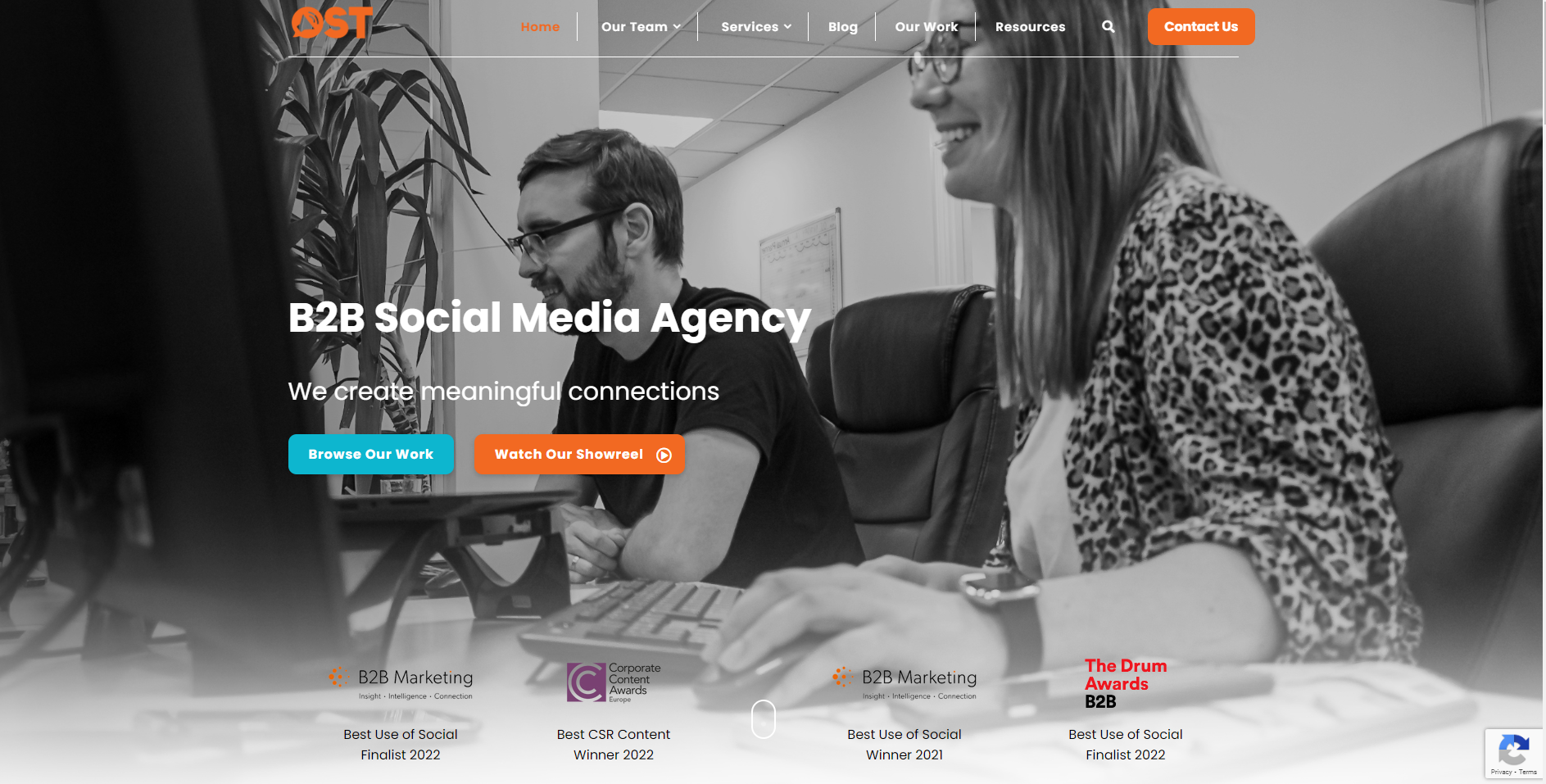 OST Social Media Agency Homepage