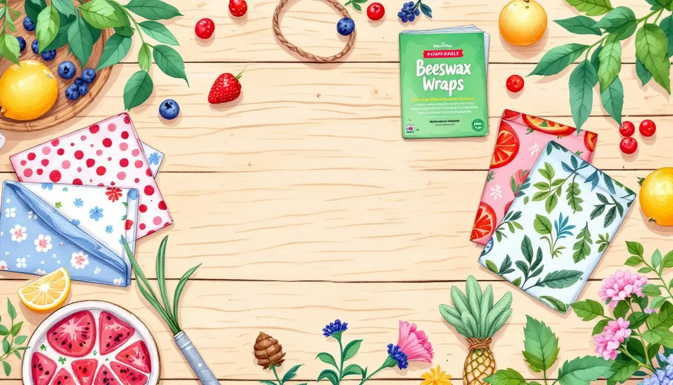 A collection of colorful reusable beeswax wraps displayed on a wooden surface, showcasing eco friendly DIY gifts they'll love and use.