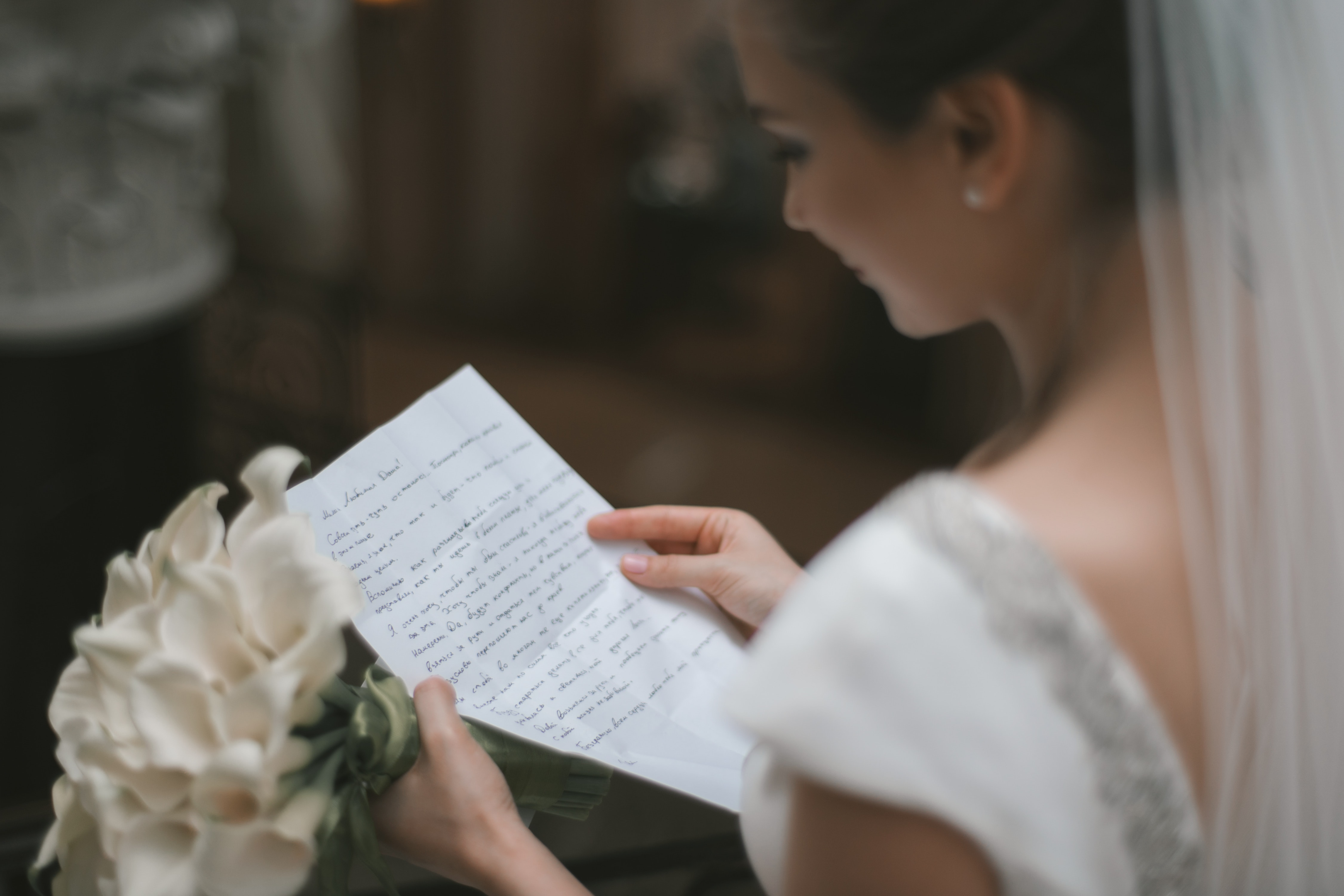 wedding day, handwritten note