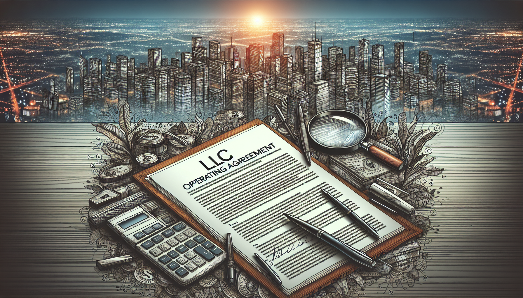 Illustration of tax forms with focus on tax considerations for LLC operating agreement
