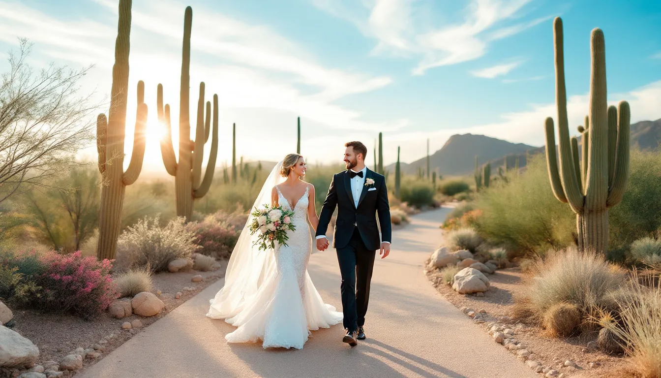 A collage of stunning wedding photographs captured by top wedding photographers in Scottsdale.