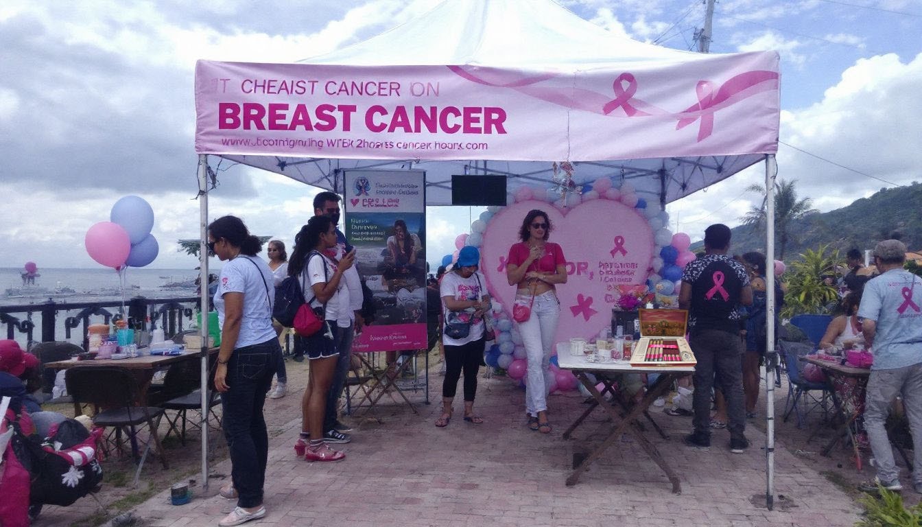 A charity event supporting breast cancer awareness with cigars.