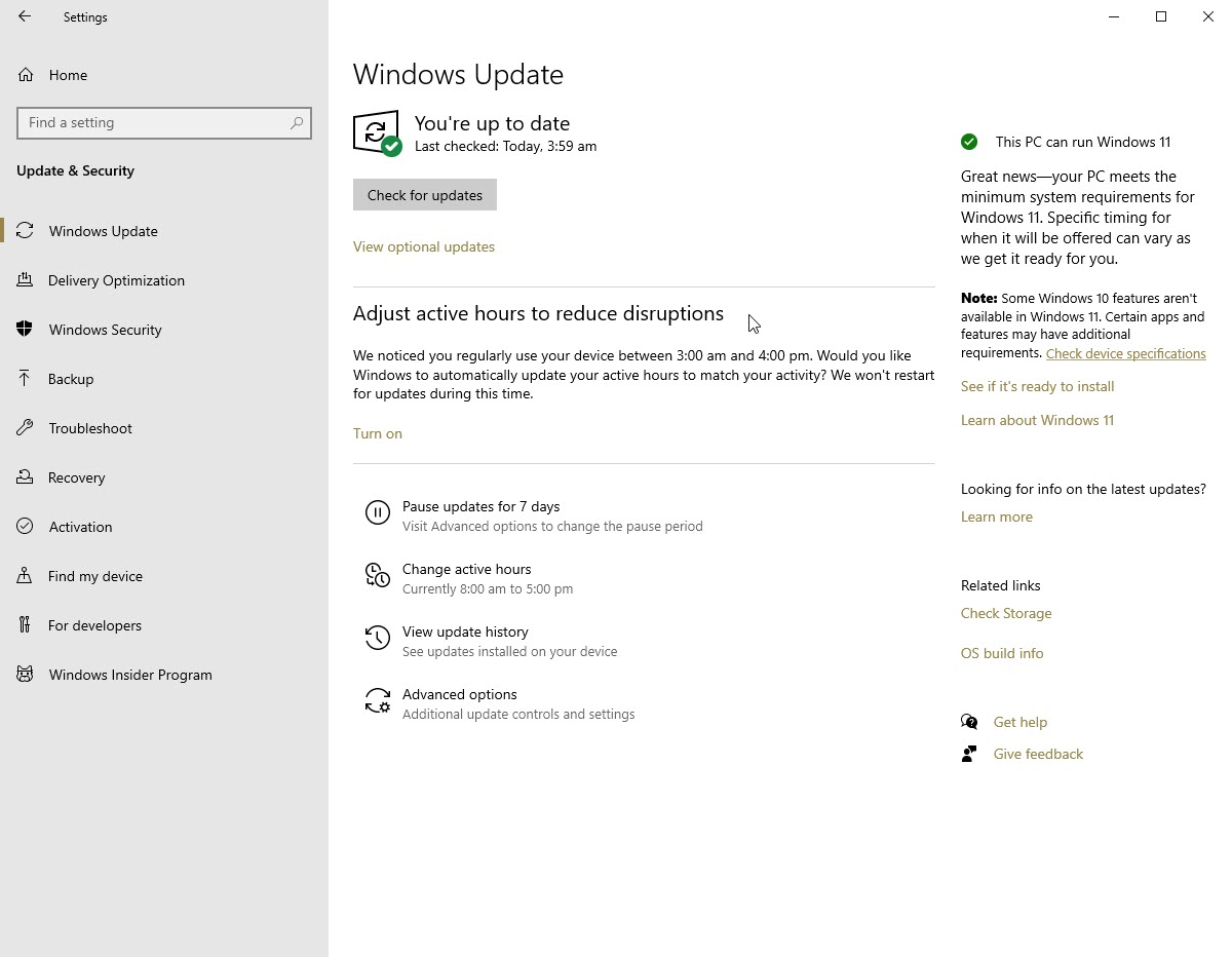 Check for any new Windows updates