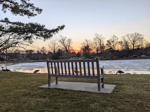 Sun set over Bruce Park in early March