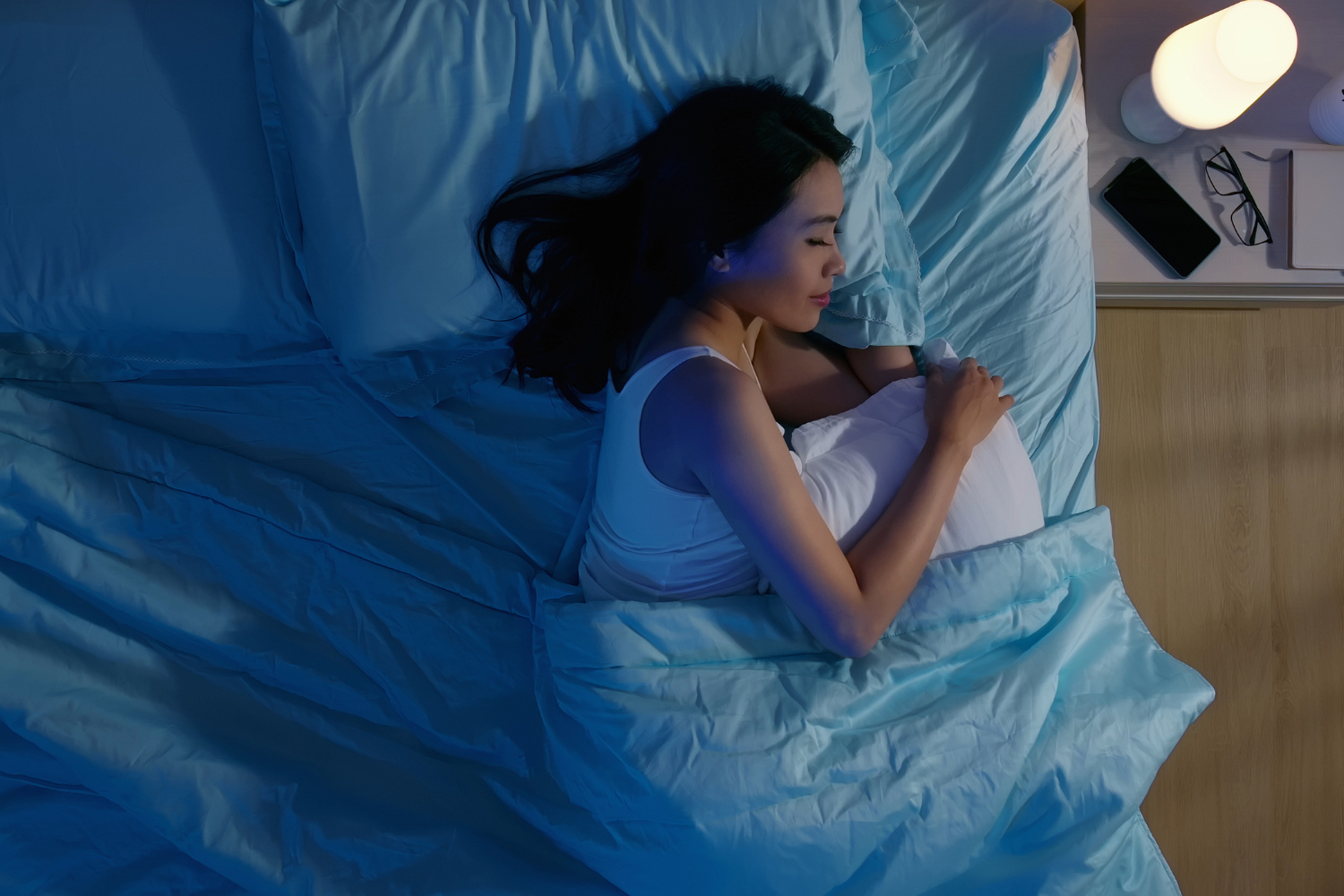 Person sleeping peacefully.