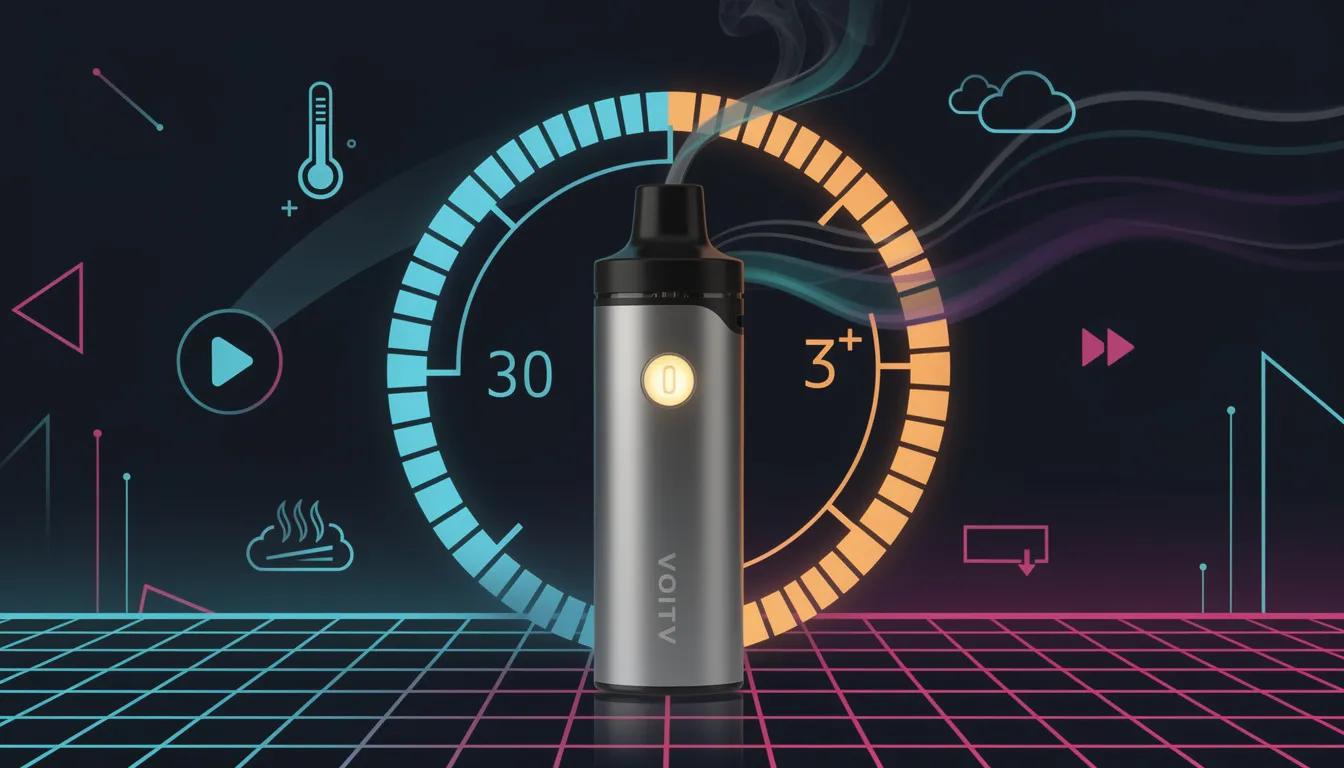 Der Voity Vaporizer erreicht in nur 30 Sekunden die Betriebstemperatur, perfekt für spontane Dampfsessions.