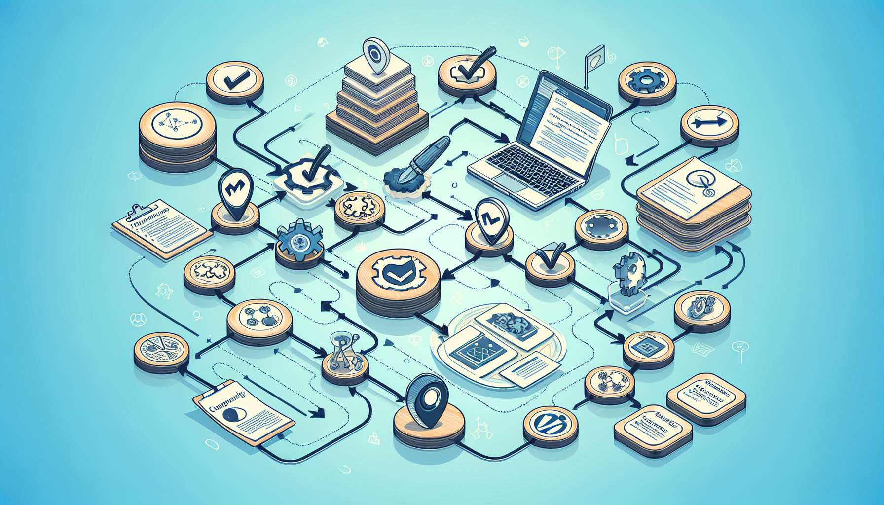 An illustration of a quality assurance process in WordPress development, ensuring compliance with web standards.