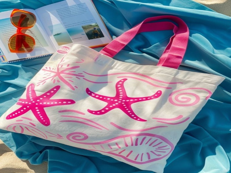 Fabric painted custom tote bag 