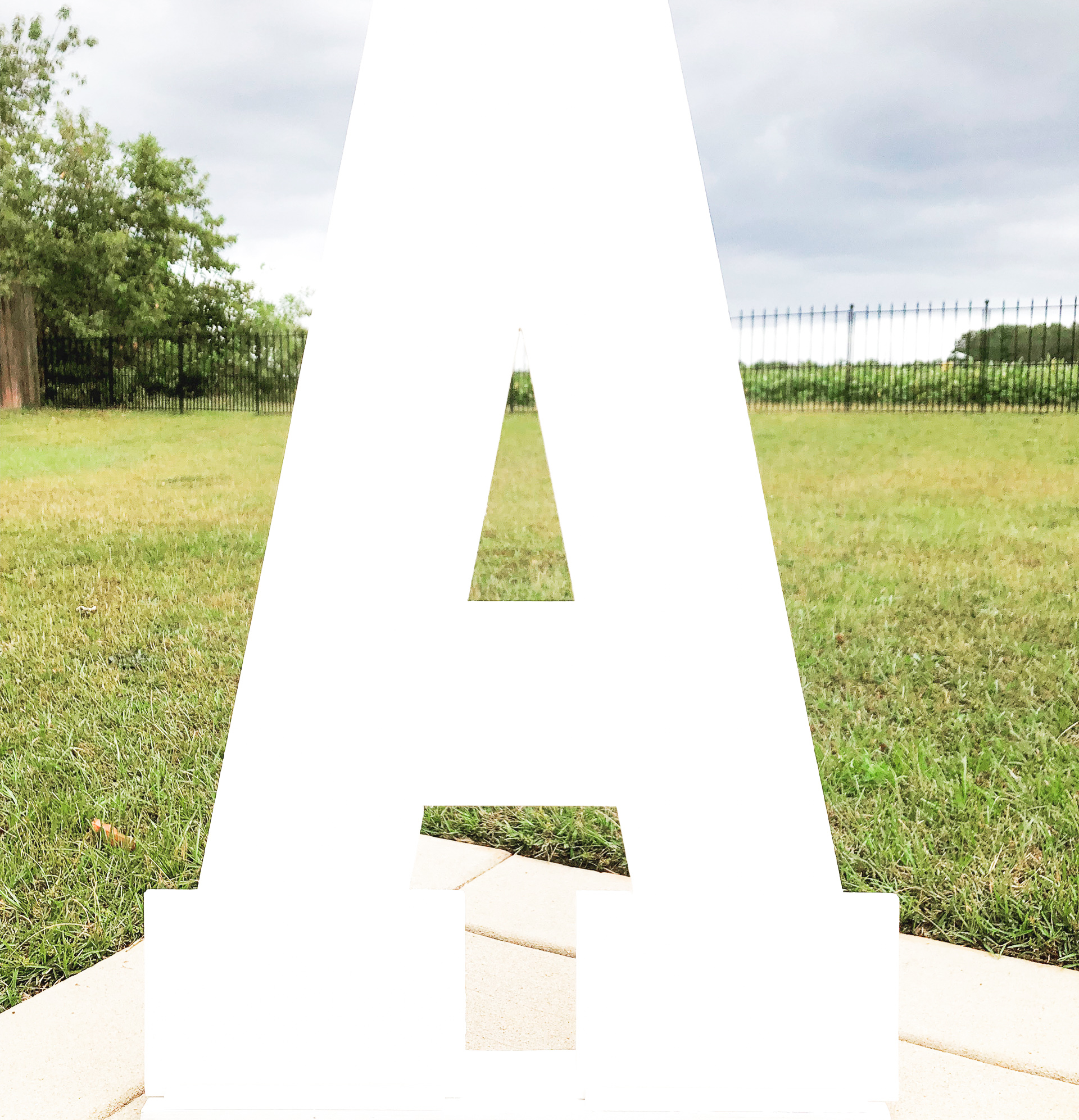 This A is in our standard block font. If you need a custom font, please let us know - we can probably cut it!