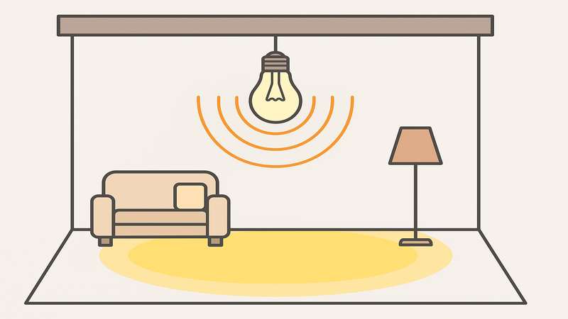 Minimalist Living Room with Pendant Light