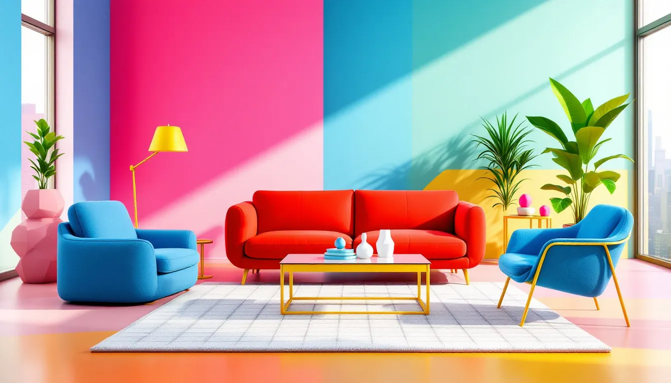 A display of various Bauhaus-inspired products showcasing modern design.