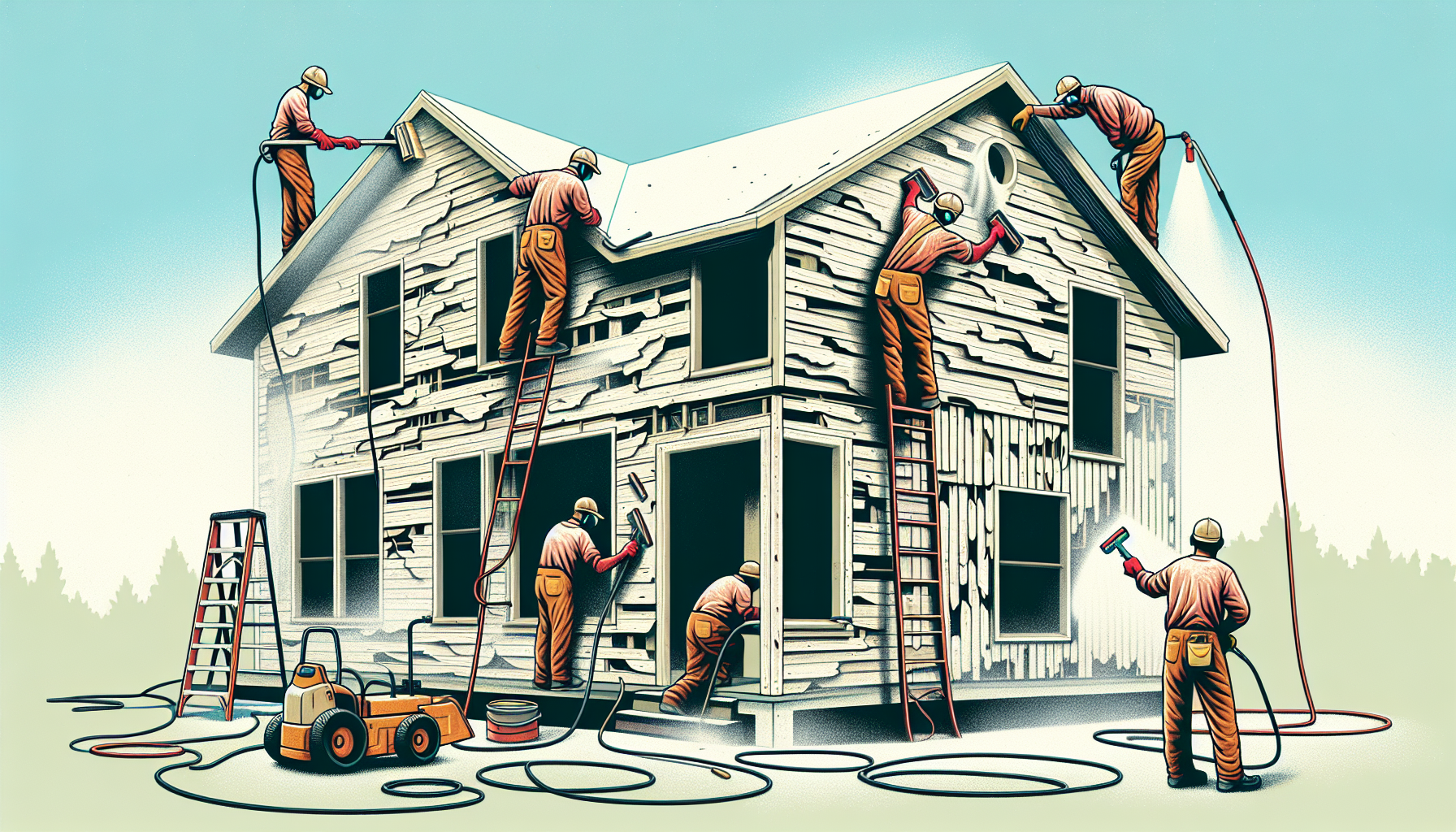 Illustration of house preparation work