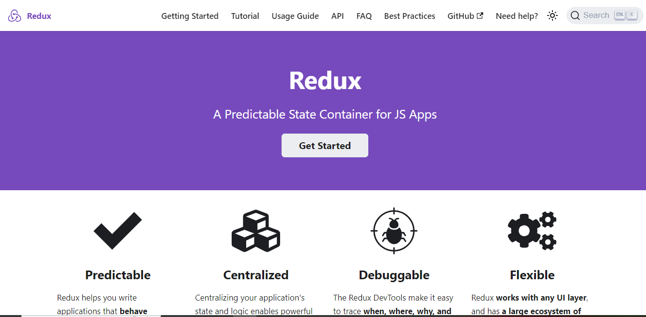 Redux JS code for graphical user interface & other utility functions