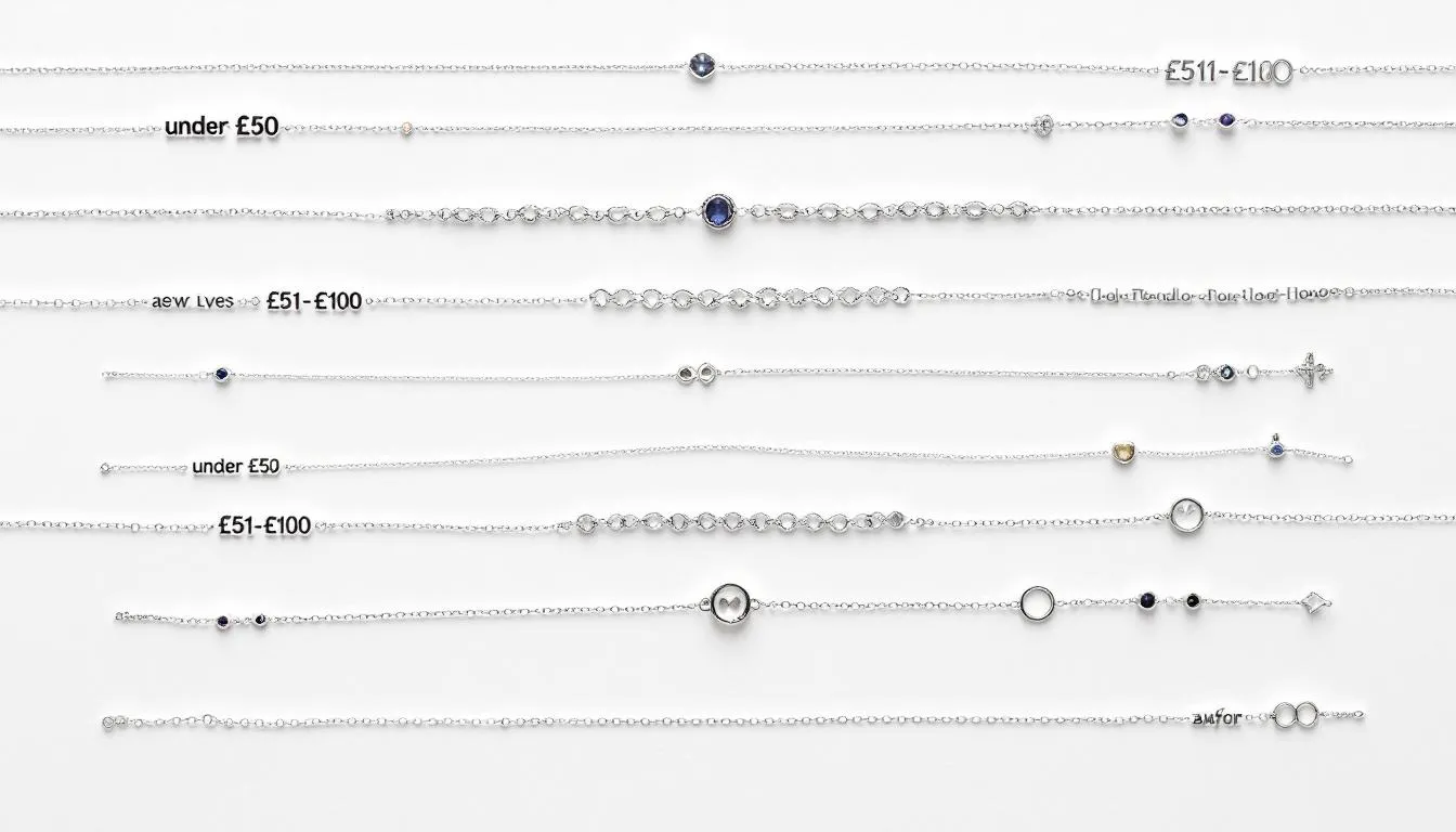 The image showcases a collection of elegant silver bracelets, including sterling silver pieces and stylish two-tone designs, all priced to suit various budgets. These bracelets, perfect for adding a touch of glamour to any outfit, make for a special gift for loved ones or a treat for oneself.