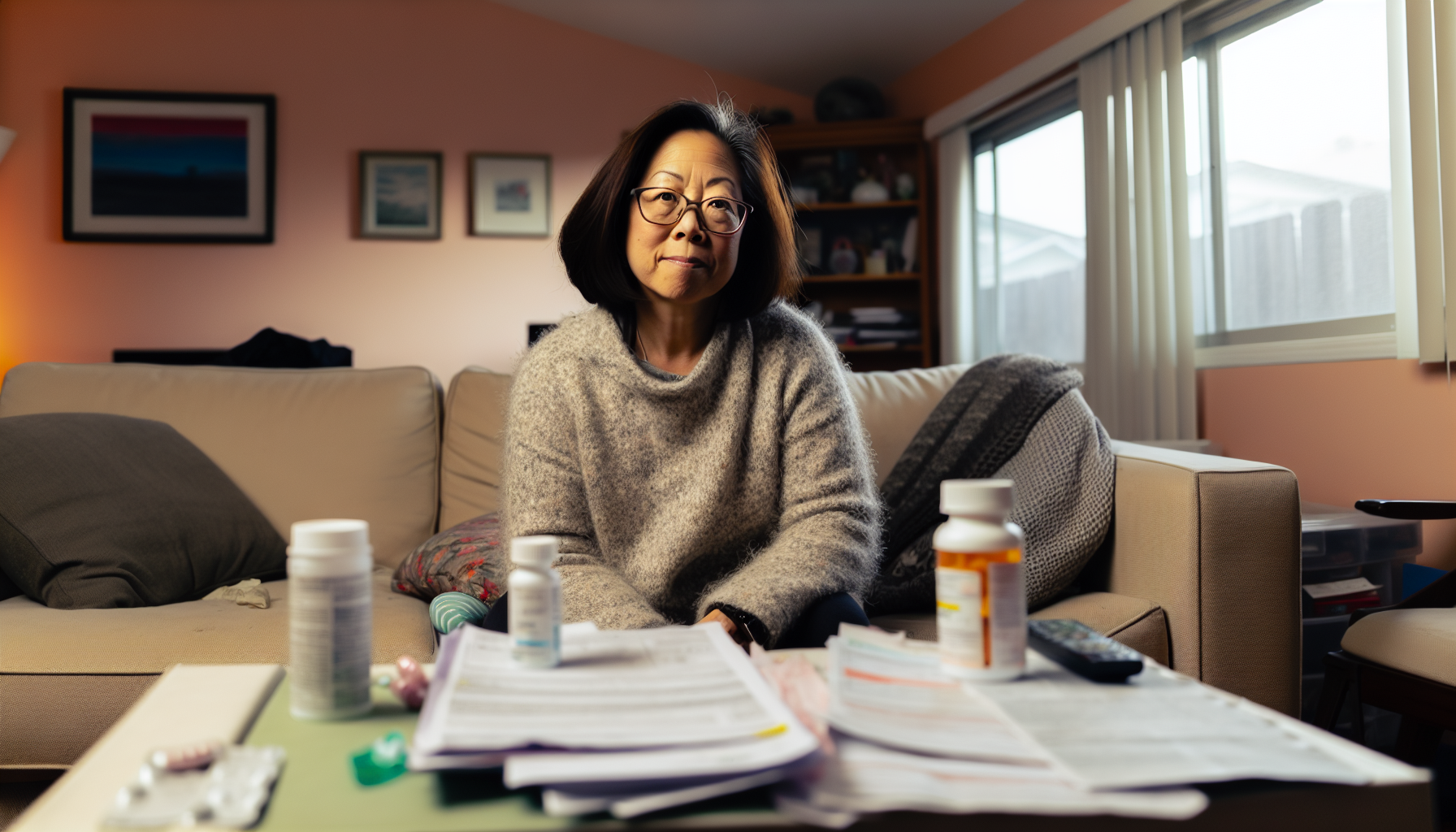 A person managing daily life with colon cancer
