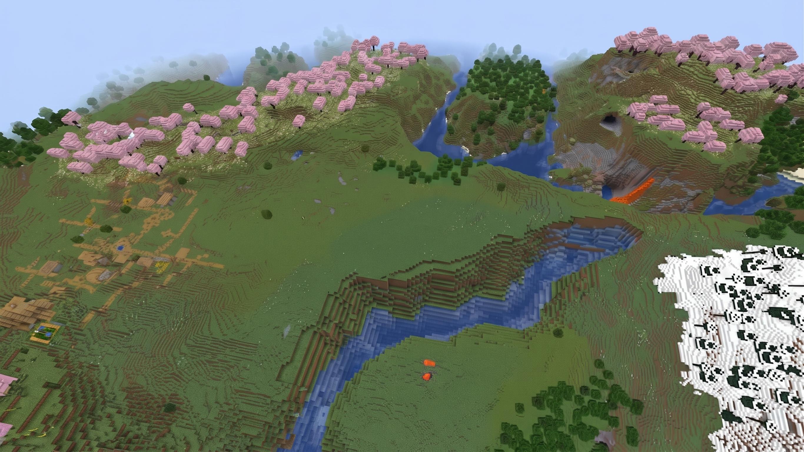 Sprawling Meadows & Cherry Grove Minecraft seeds