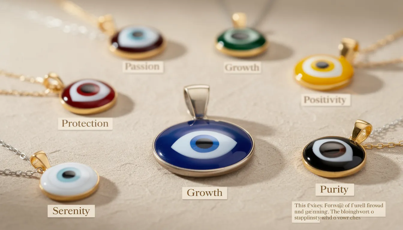 This image showcases a stunning collection of evil eye jewellery, featuring necklaces, bracelets, and earrings, all designed to ward off bad luck and negativity. The pieces are adorned with vibrant colors and intricate designs, exuding elegance and positivity, making them perfect for women seeking both style and protection.