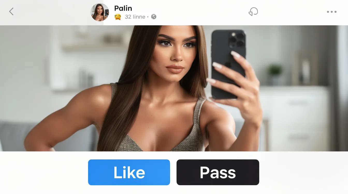 The image features a narcissistic woman posing for a dating app profile picture, showcasing her confidence and attractive appearance. She is likely looking for someone special, with a good bio that reflects her true self and interests in online dating.