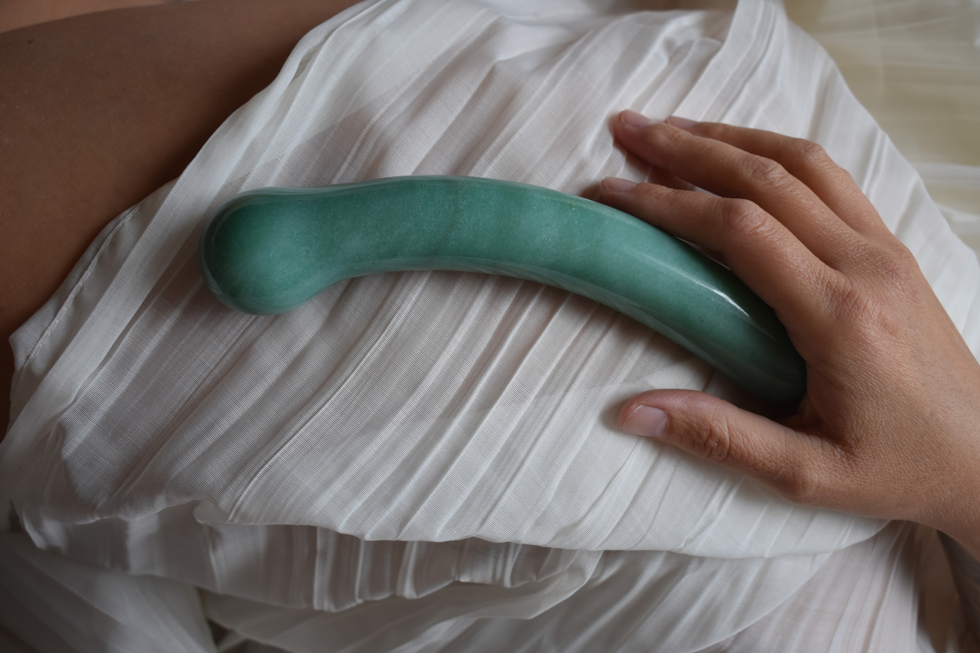 Jade crystal wand for pelvic floor