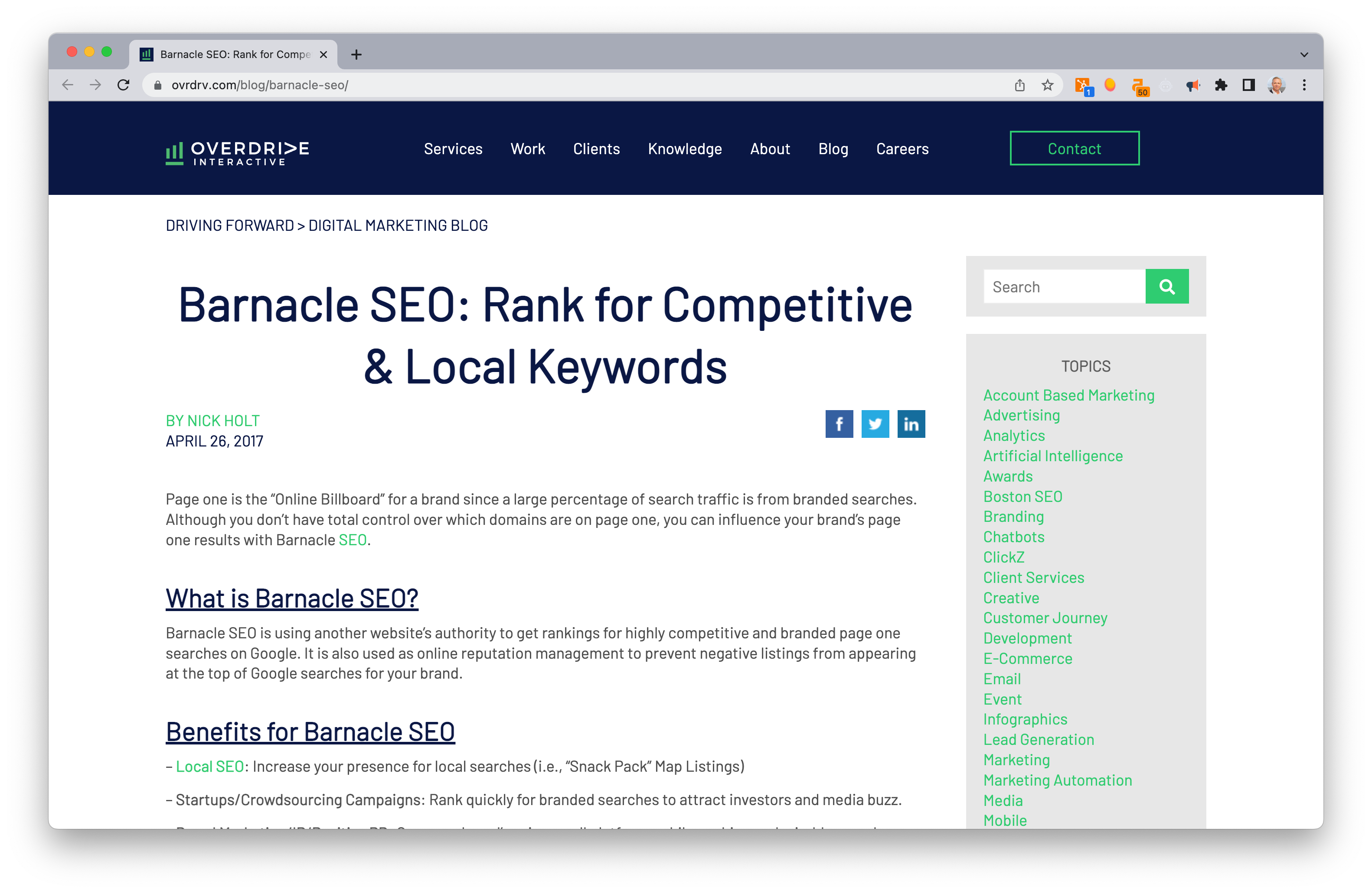 Site Map: Barnacle SEO: A Strategy for Boosting Online Visibility