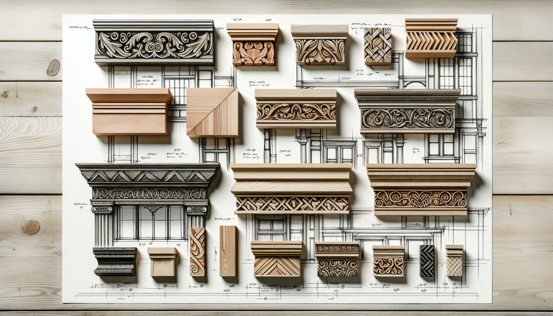 Illustration of customized timber frame lintels